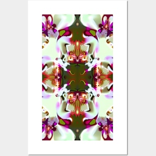 Trippy Orchid Kaleidoscope Design Posters and Art